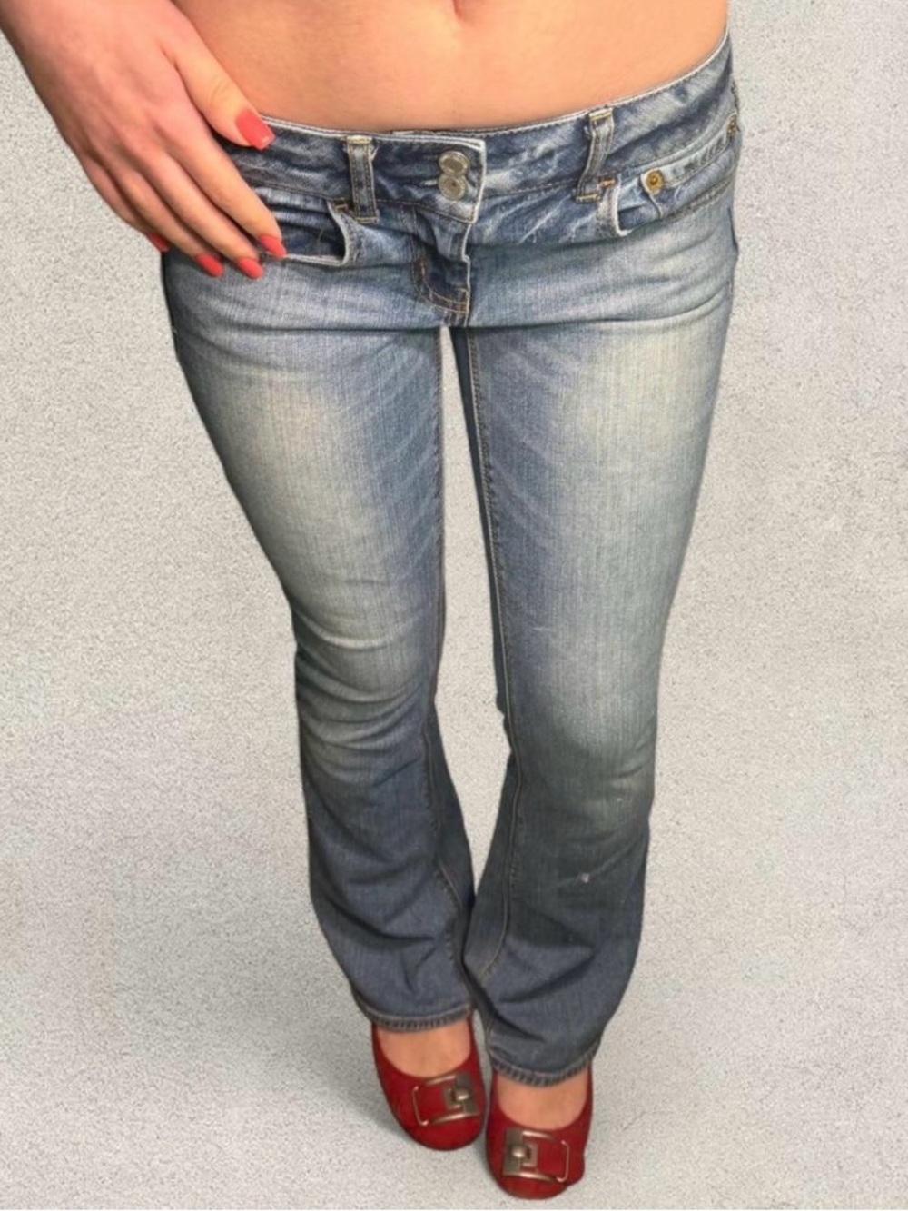 vtg y2k american eagle ultra low rise y2k bootcut jeans women's 2